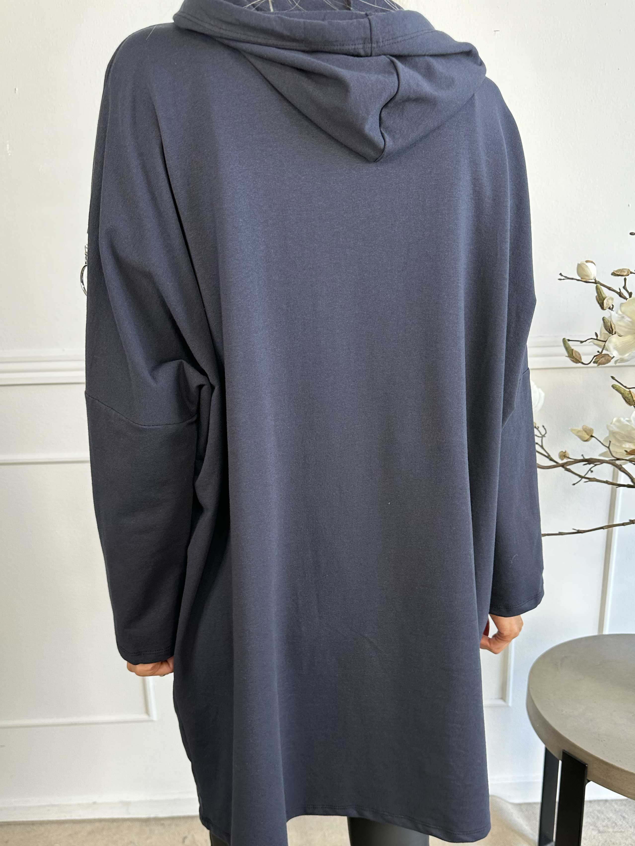 Merah - Hættetrøje med lynlåsdetalje